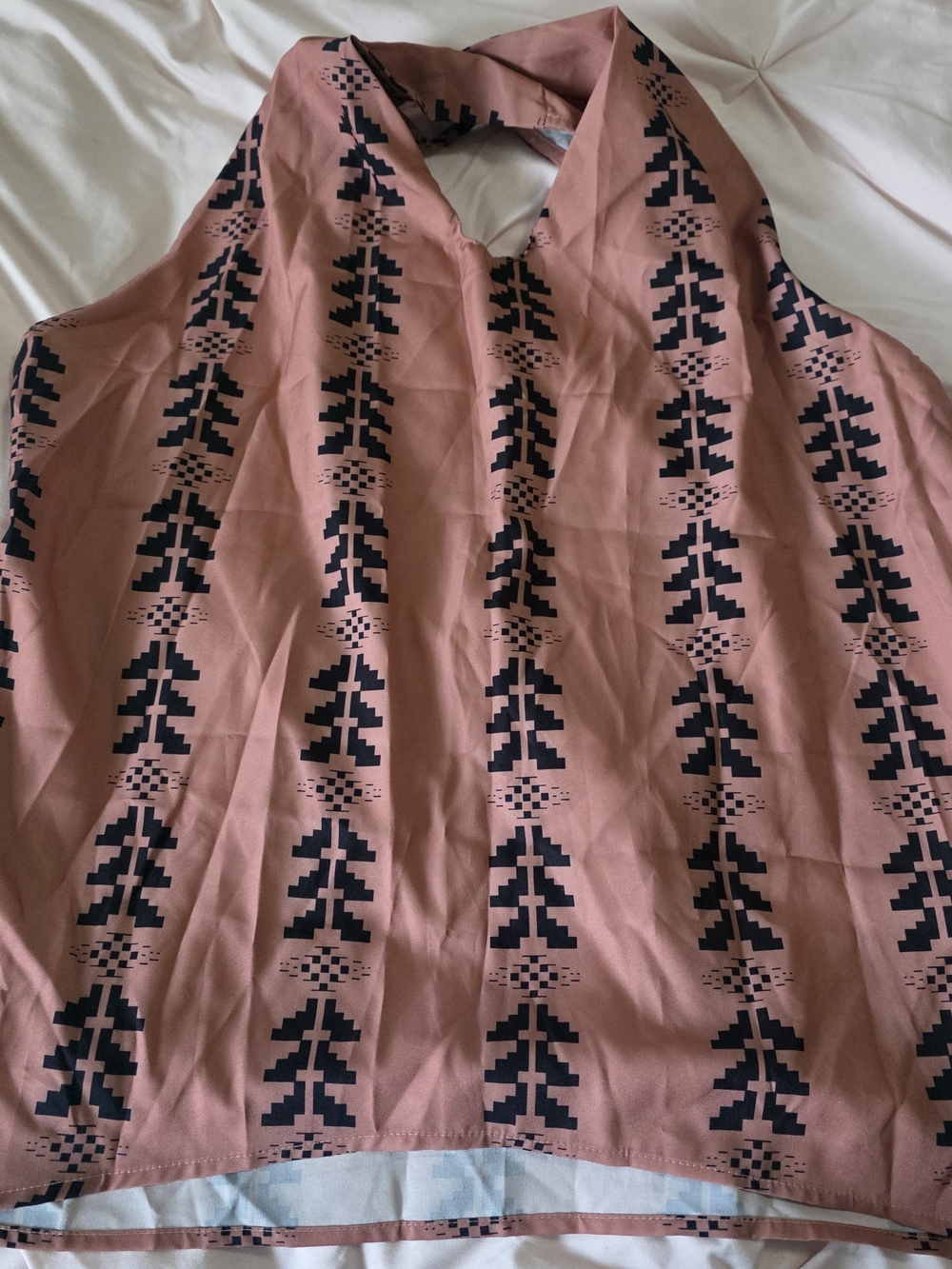 Sleeveless Pink Geometric Print Top